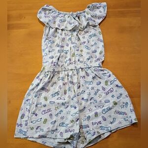 Limited Too Purple and Blue Printed Kids Romper